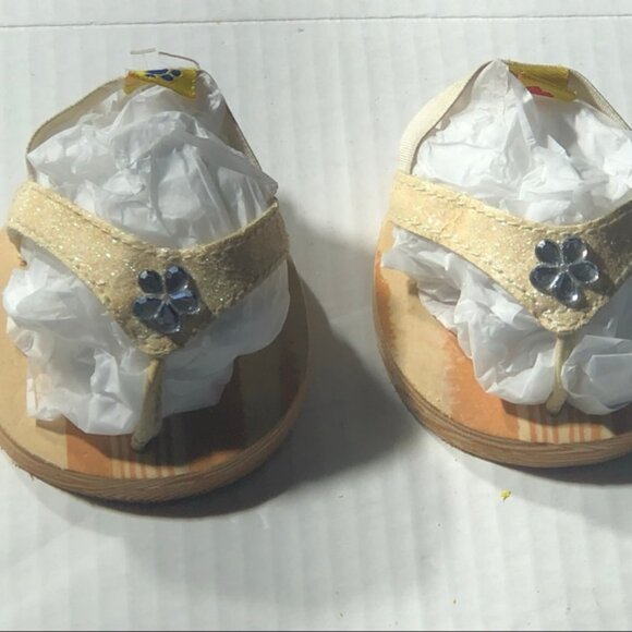 Build-A-Bear Workshop Baby Doll Dress Floral Print Flip Flop Sandals Multicolor - Picture 10 of 12